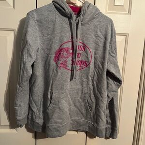 Gray Hoodie with Pink Graphic
